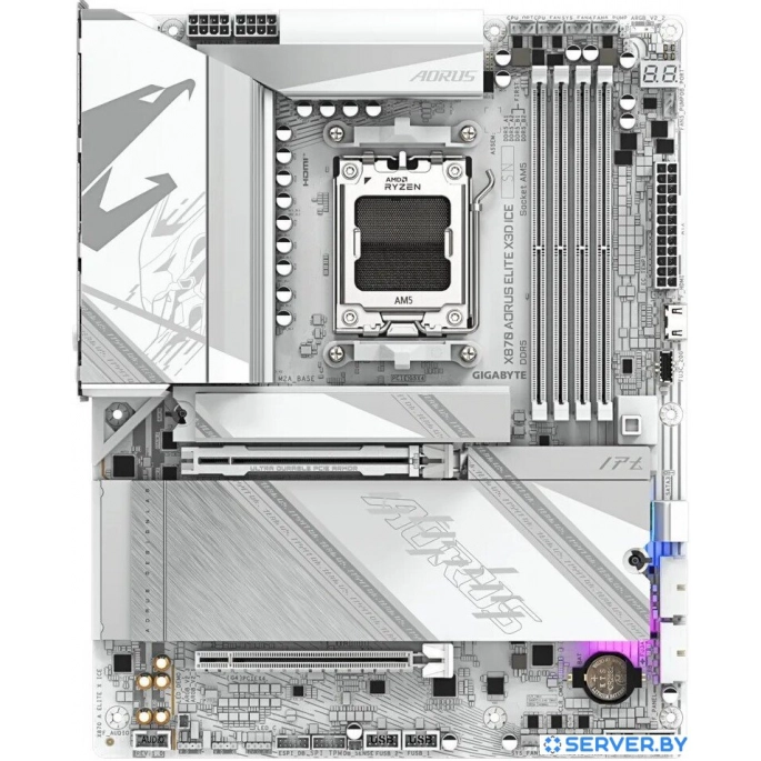 Материнская плата Gigabyte X870 Aorus Elite X3D Ice. Фото1