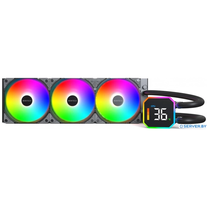 Система жидкостного охлаждения для процессора Montech HyperFlow Digital 360 (черный). Фото1