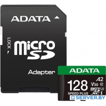 Карта памяти ADATA SPEED PLUS microSDXC 128GB UD128GUI3V30A2SP-RA1 (с адаптером)