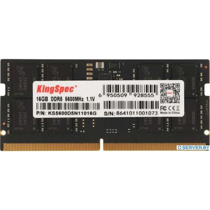 Оперативная память KingSpec 16ГБ DDR5 SODIMM 5600 МГц KS5600D5N11016G. Фото1