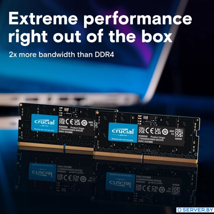 Оперативная память Crucial 8ГБ DDR5 SODIMM 5600 МГц CT8G56C46S5. Фото3