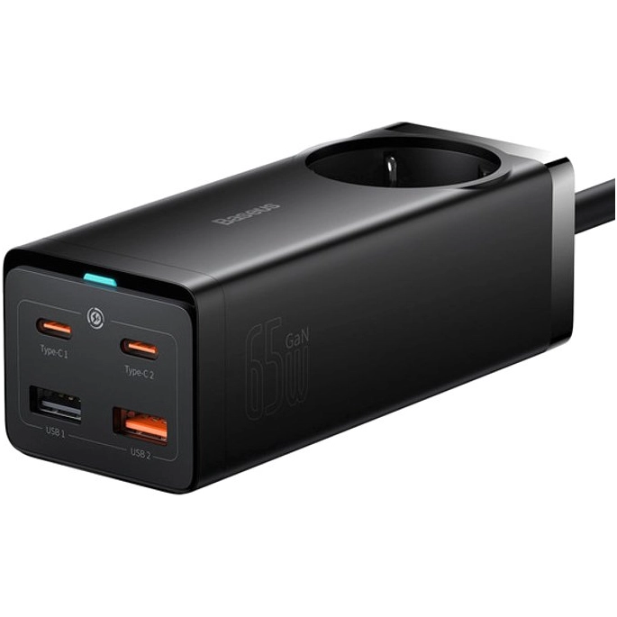 Сетевое зарядное Baseus GaN3 Pro Desktop Powerstrip AC+2U+2C 65W. Фото1