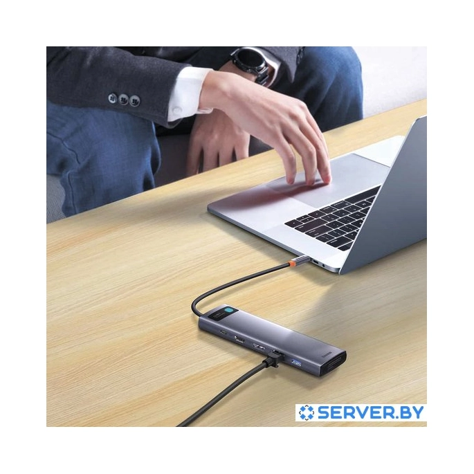 Док-станция Baseus Metal Gleam Series 12-in-1 Multifunctional Type-C Hub Docking Station WKWG020213. Фото4
