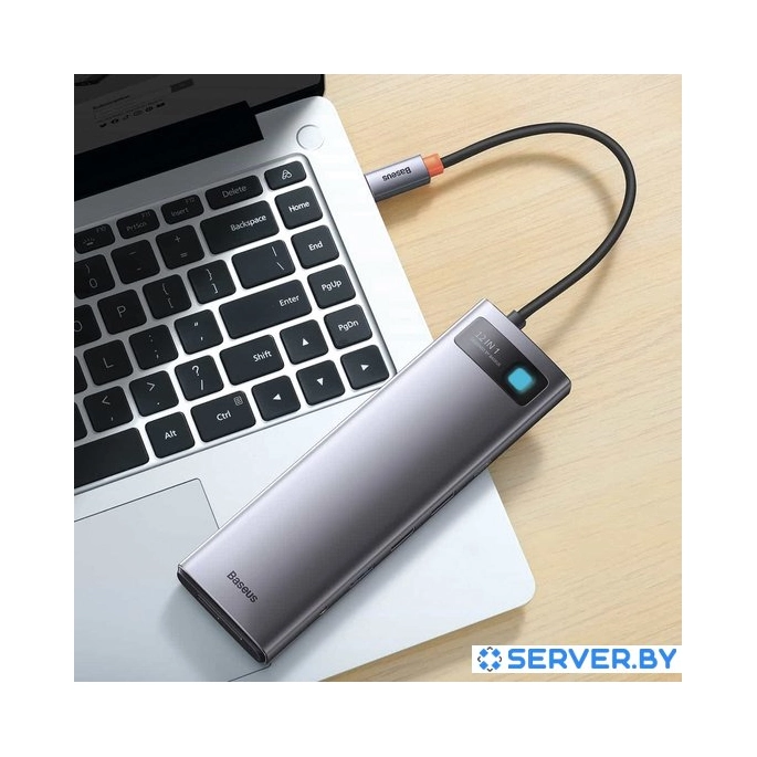 Док-станция Baseus Metal Gleam Series 12-in-1 Multifunctional Type-C Hub Docking Station WKWG020213. Фото5