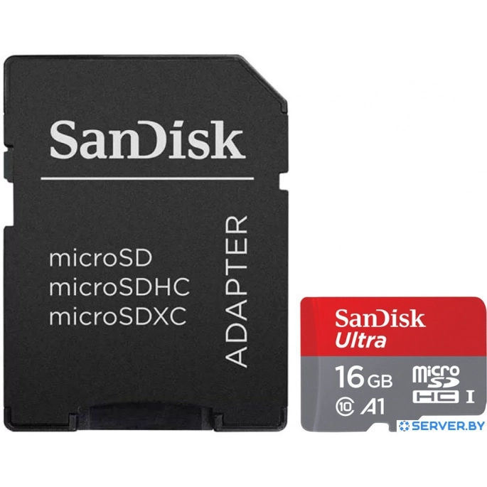 Карта памяти SanDisk Ultra SDSQUAR-016G-GN6MA microSDHC 16GB (с адаптером). Фото1