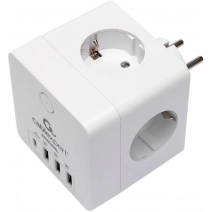 Сетевой фильтр Cablexpert CUBE-4-СU3-W