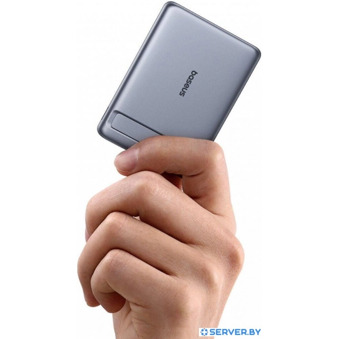 Внешний аккумулятор Baseus PicoGo AM31 Mini Magnetic Power Bank with Stand 20W 5000mAh (серый). Фото4