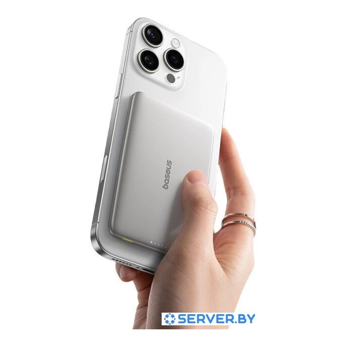 Внешний аккумулятор Baseus PicoGo AM41 Ultra-Slim Magnetic Power Bank 5000mAh (титановый). Фото4