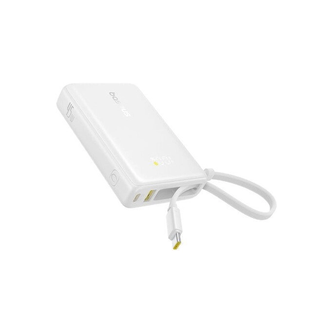 Внешний аккумулятор Baseus Picogo PPPG-1W45C Digital Display Power Bank 45W 10000mAh (белый). Фото3