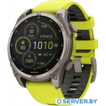 Умные часы Garmin Fenix 8 Solar, Sapphire 47мм (титановый серый с желтым ремешком)