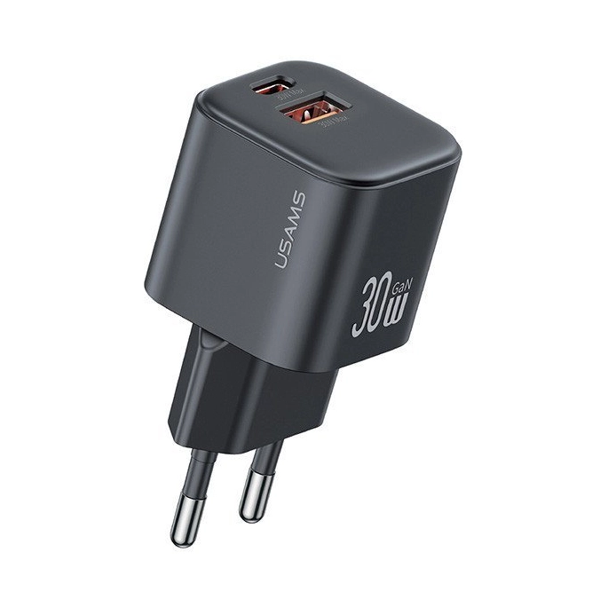 Сетевое зарядное Usams CC263 30W GaN (черный). Фото1