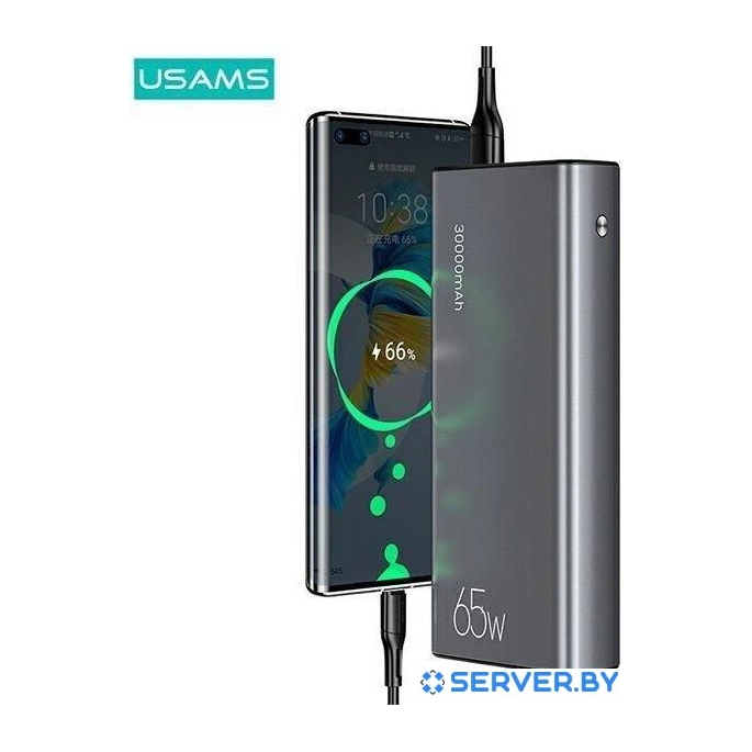 Внешний аккумулятор Usams CD165 PB59 30000mAh (темно-серый). Фото4