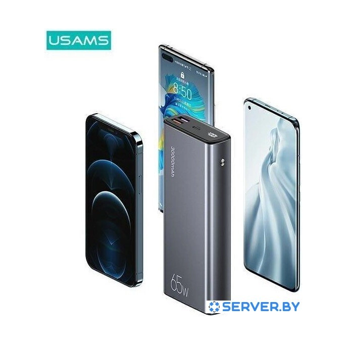 Внешний аккумулятор Usams CD165 PB59 30000mAh (темно-серый). Фото5