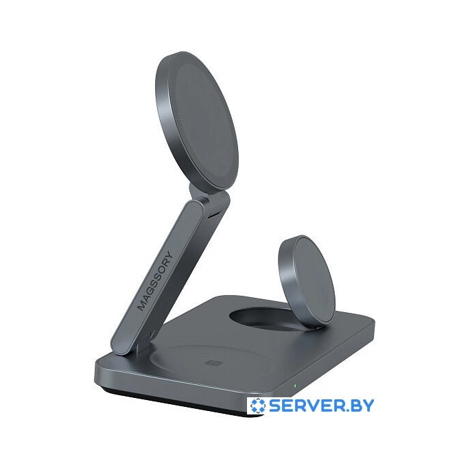 Беспроводное зарядное Magssory Yoga 3 в 1 Charging Station для Samsung Qi2 WCH017m (темно-серый). Фото4