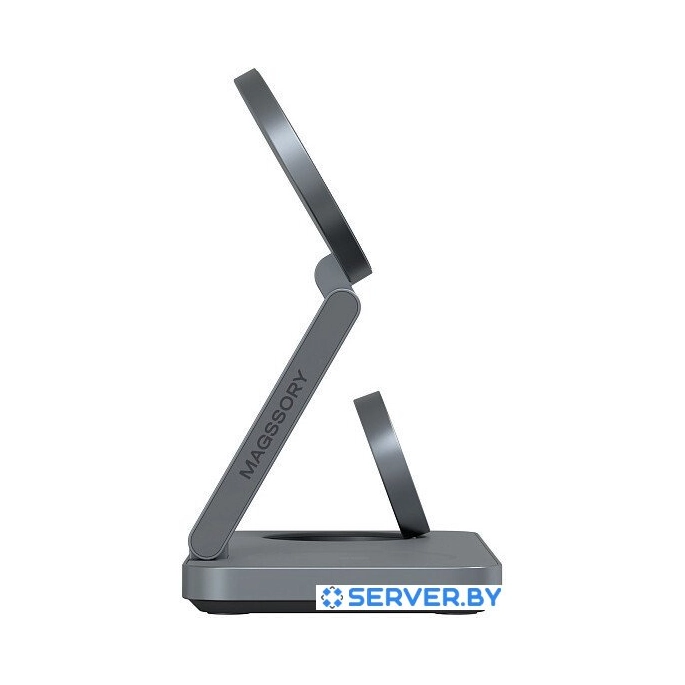 Беспроводное зарядное Magssory Yoga 3 в 1 Charging Station для Samsung Qi2 WCH017m (темно-серый). Фото5