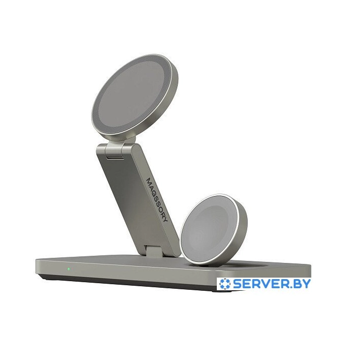 Беспроводное зарядное Magssory Yoga 3 в 1 Charging Station для Samsung Qi2 WCH017t (титан). Фото1