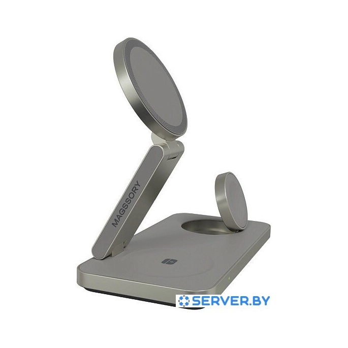 Беспроводное зарядное Magssory Yoga 3 в 1 Charging Station для Samsung Qi2 WCH017t (титан). Фото4