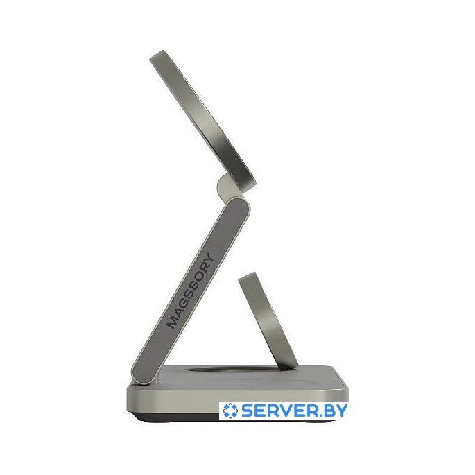 Беспроводное зарядное Magssory Yoga 3 в 1 Charging Station для Samsung Qi2 WCH017t (титан). Фото5