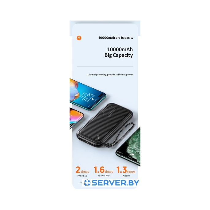 Внешний аккумулятор Usams US-CD150 PB56 10000mAh (белый). Фото4