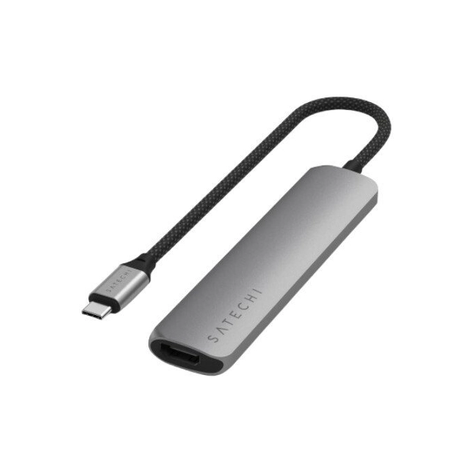 Док-станция Satechi 6-in-1 USB-C Slim Multiport Adapter ST-P6SM (серый). Фото1