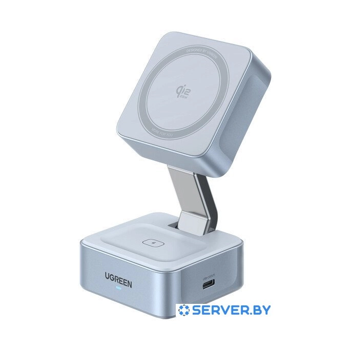 Беспроводное зарядное Ugreen MagFlow 2-in-1 W752 55960 (голубой). Фото1