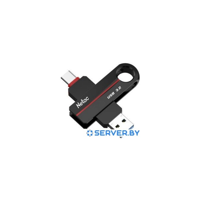 USB Flash Netac US18 USB 3.2+TypeC 64GB NT03US18C-064G-32BK. Фото1