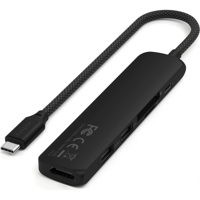 Док-станция Satechi 6-in-1 USB-C Slim Multiport Adapter ST-P6SK (черный). Фото3