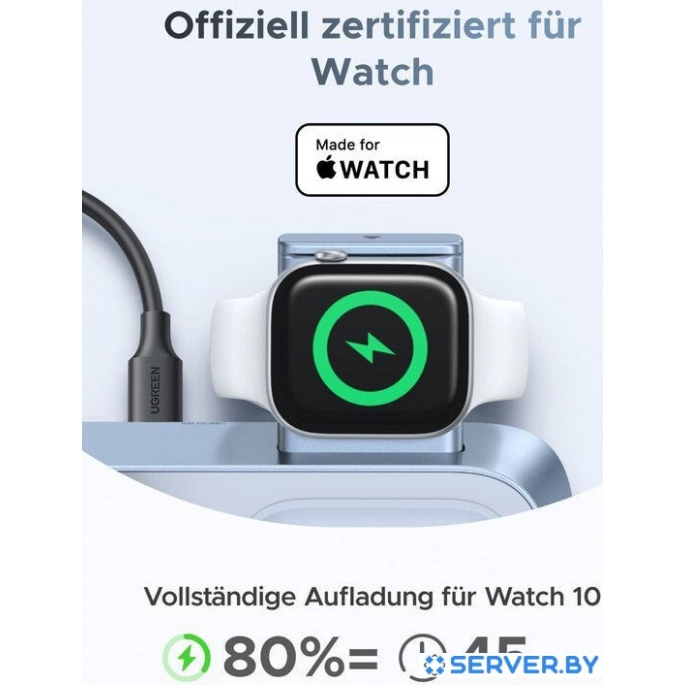 Беспроводное зарядное Ugreen MagFlow 3-in-1 W711 55677 (голубой). Фото6
