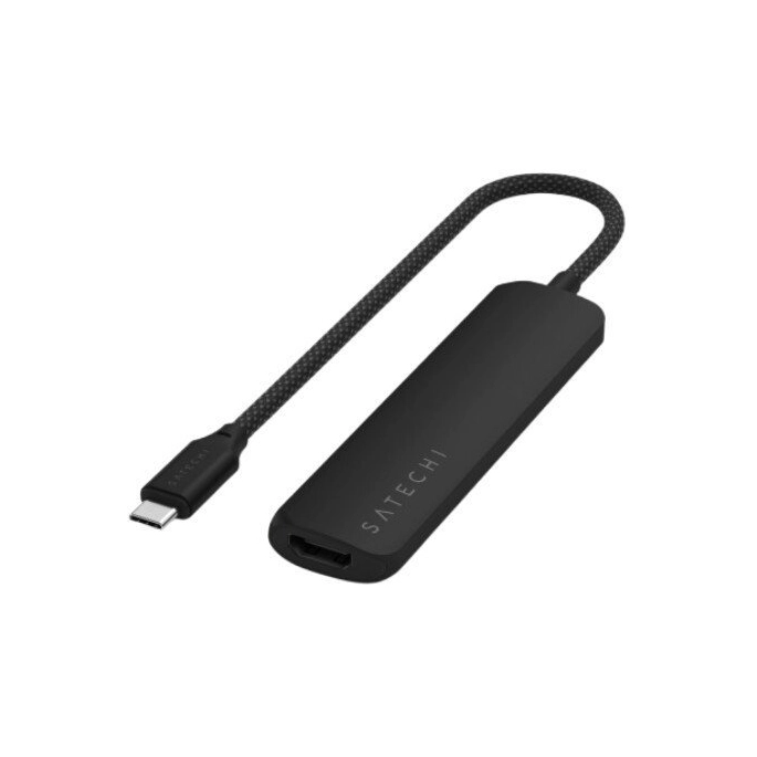 Док-станция Satechi 4-in-1 USB-C Slim Multiport Adapter 4K ST-P4SK (черный). Фото1