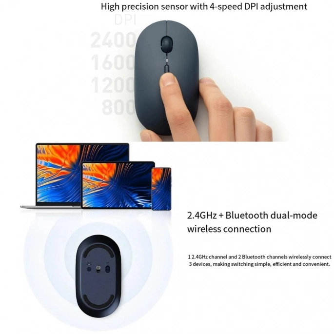 Мышь Xiaomi Portable Mouse 3 XMBXSB01YM (черный, китайская версия). Фото3