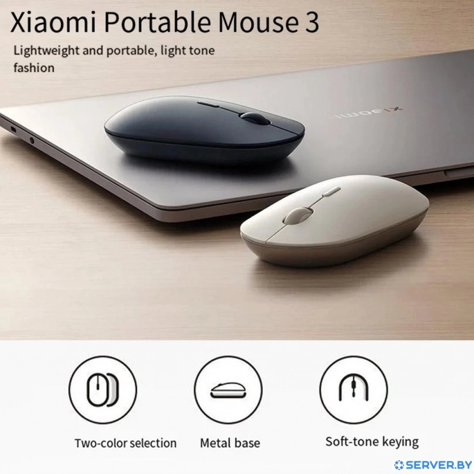 Мышь Xiaomi Portable Mouse 3 XMBXSB01YM (черный, китайская версия). Фото5