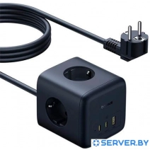 Удлинитель Baseus EnerFill FA11 Cube Power Strip 3AC+1U+2C 67W EU E00082100123-00 (1.5 м, черный)
