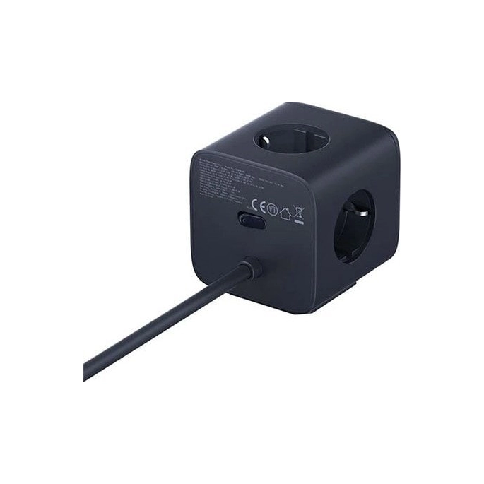 Удлинитель Baseus EnerFill FA11 Cube Power Strip 3AC+1U+2C 67W EU E00082100123-00 (1.5 м, черный). Фото3