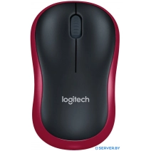 Мышь Logitech M185 (черный/красный)