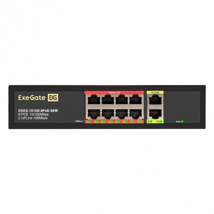 Неуправляемый коммутатор ExeGate EDES-1010D.8PoE-96W. Фото4