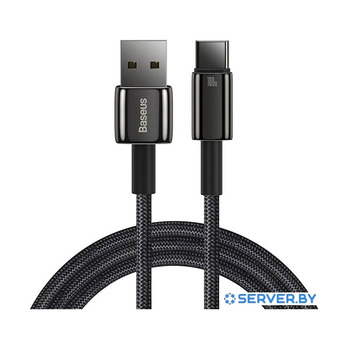 Кабель Baseus Tungsten Gold USB Type-A - USB Type-C (1 м, черный). Фото1