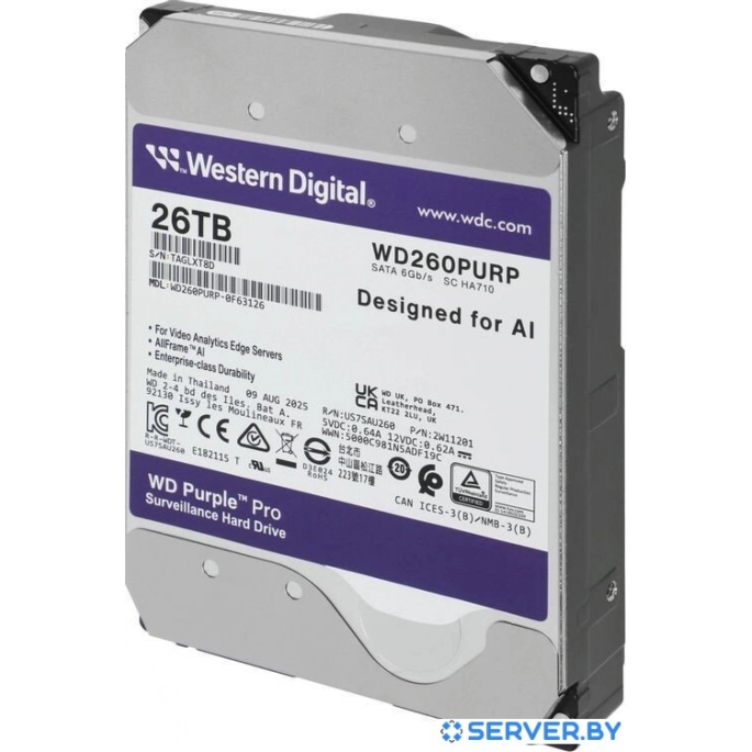 Жесткий диск WD Purple Pro 26TB WD260PURP. Фото3