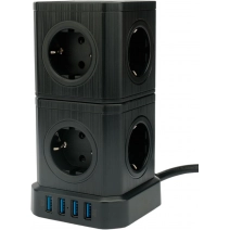 Сетевой фильтр Cablexpert Tower TWR-9-U4-B-2