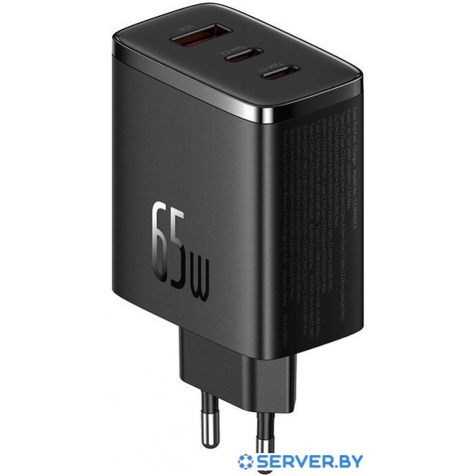 Сетевое зарядное Baseus Cube Pro 3 Ports Fast Charger 65W P10152301113-00 (черный). Фото1