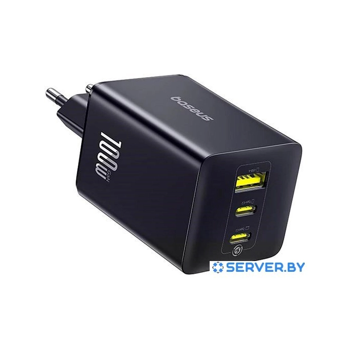 Сетевое зарядное Baseus EnerFill FE11 Fast Charger 2C+U 100W EU (черный). Фото1