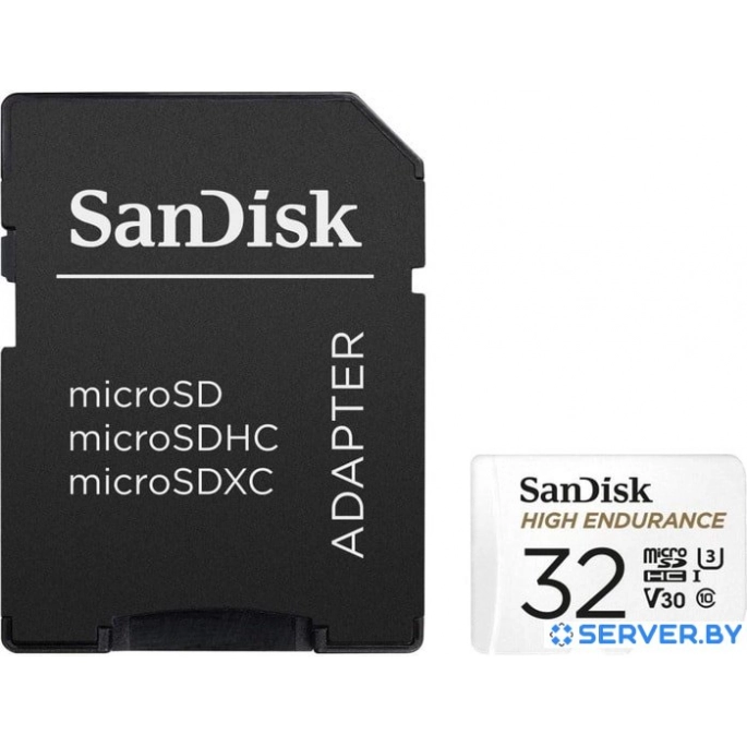 Карта памяти SanDisk High Endurance microSDHC SDSQQNR-032G-GN6IA 32GB (с адаптером). Фото1