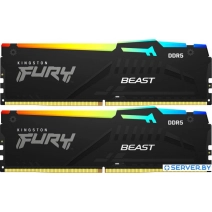 Оперативная память Kingston FURY Beast RGB 2x64ГБ DDR5 5600 МГц KF556C36BBEAK2-128