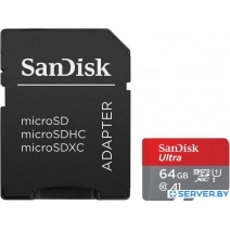 Карта памяти SanDisk Ultra microSDXC SDSQUAB-064G-GN6MA 64GB (с адаптером)
