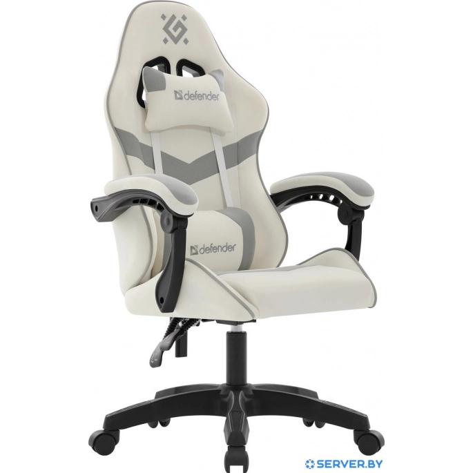 Игровое (геймерское) кресло Defender Savage (белый/серый). Фото1