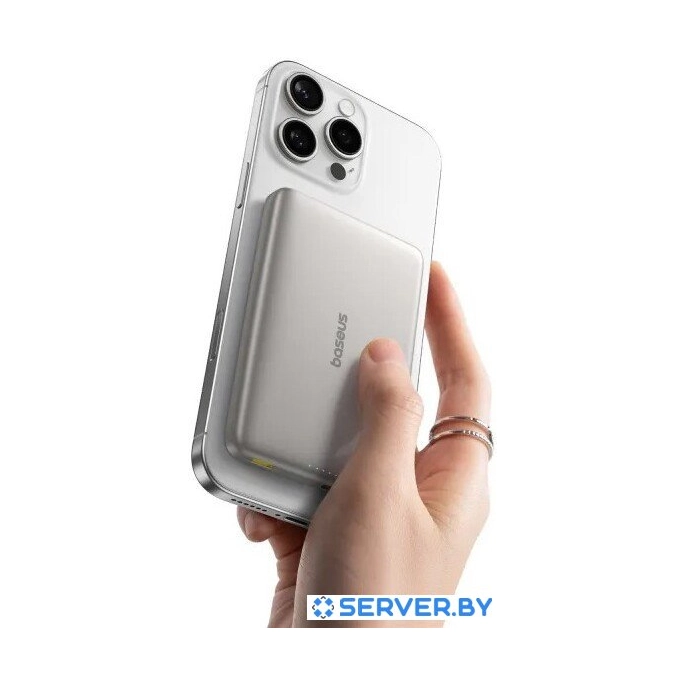 Внешний аккумулятор Baseus PicoGo AM41 Ultra-Slim Qi2 Magnetic Power Bank 10000mAh (титановый). Фото3