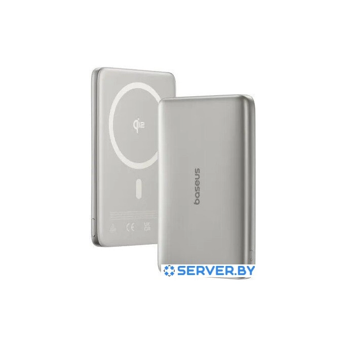 Внешний аккумулятор Baseus PicoGo AM41 Ultra-Slim Qi2 Magnetic Power Bank 10000mAh (титановый). Фото5
