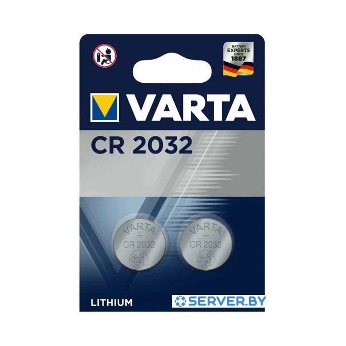 Батарейка Varta Lithium 6032 CR 2032 BL2. Фото1