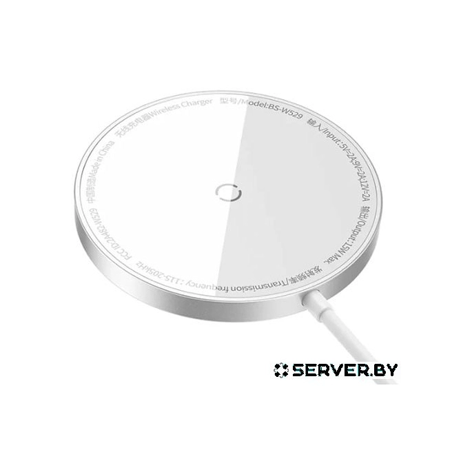 Беспроводное зарядное Baseus Simple Mini3 Magnetic Wireless Charger 15W CCJJ040012 (белый). Фото1