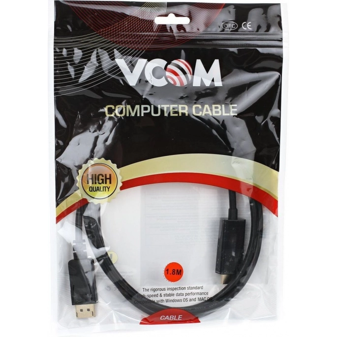 Адаптер VCOM CG494-B DisplayPort - HDMI (1.8 м, черный). Фото3