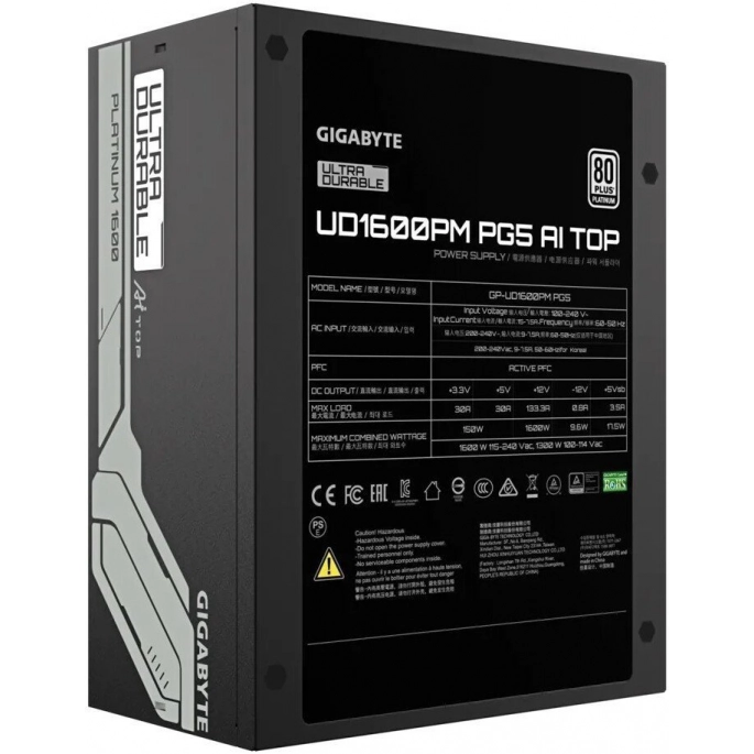 Блок питания Gigabyte UD1600PM PG5 AI Top. Фото4